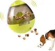 Dog Treat Ball, IQ Treat Dispensing Dog Toys, Interactive Food Puzzles Ball for Dogs, Pet Slow Feeder Ball (10cmx12cm, Green)