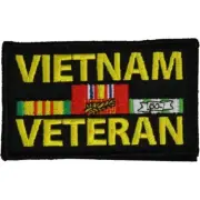 Vietnam Veteran - 2" x 3" Hook & Loop 2 Piece Black Patch