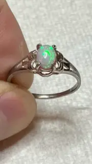 #148B- .55 Genuine Ethiopian Welo Opal set in a Size 9 Sterling Silver Ring