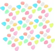 BRIGHTFUFU 100pcs Luminous Pebbles Fish Tank Decorative Stones Glow in The Dark Safe for Freshwater Saltwater Aquariums