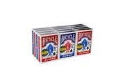 Bicycle Poker Standard Size Jumbo Face Index Playing Cards, Blue/Red, 12 Piece