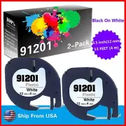 2 PK 91201 91331 Label Tap Used for Dymo Label Maker 350D 360D(Black on White)