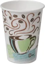 Dixie 5338CD Hot Cups, Paper, 8oz, Coffee Dreams Design, 1000/Carton