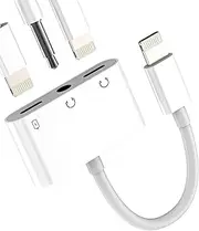 Lightning to 3.5mm Headphone Jack Adapter(3in1)Dual Audio Splitter for iPhone 14 Charger Cable for Apple Charging Converter Aux Audio Earphone Adaptor Wired Earbuds Connector Car Accessories for iPad