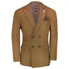 Mens Double Single Breasted Blazer Retro Tailored Fit Coat Classic Suit Jacket