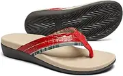 [MEGNYA] Orthopedic Walking Sandals with Arch Support, Casual Plantar Fasciitis Flip Flops for Flat Feet, Comfortable Cushioned Foam Slippers for Beach Summer