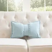 Sea Blue Chenille With Belt And Feather Down Insert Pillow