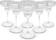 Transparent Plastic Margarita Glasses | Pack of 6 | Hard Plastic Drinking Glasses | Clear Polycarbonate Glasses | Reusable Plastic Margarita Glasses, Reusable Cocktail Cups