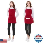 Short Cotton Aprons for Women with 3 Pockets, Chef Apron for Unisex,Waitress