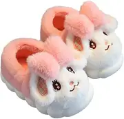 [Onngaku] Girls Bunny Slippers for Little Kids Toddler Cute Rabbit House Slippers Plush Warm Home Shoes