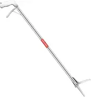 Suesacy Multipurpose Foldable Snake Catcher Tongs Snake Hook Stainless Steel Wide Jaw Reptile Rattlesnake Pick-Up Handling Tool Straight