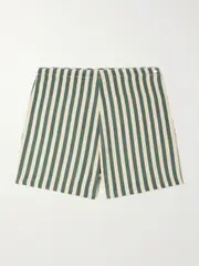 [BODE] BODE - Soda Striped Silk Shorts - Green - US10 US 10 Green