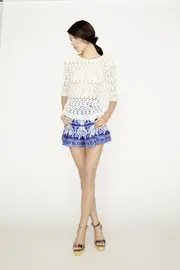 Daisy Chain 3/4 Slv Lace Top--COL-34CD047
