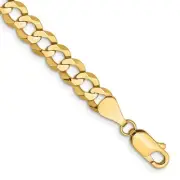 14k Yellow Gold 5.9mm Solid Polished Light Flat Cuban Link Chain Bracelet 8 Inch