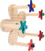 Wooden Bird Perch Stand Rotatable Parrot Ferris Wheel for Bird Cage for Parakeets Increases Activity Space and Fun Convenient Desktop Cage Use