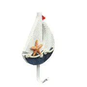 2PCS Mediterranean Style Pothook Nautical Hat Clothes Home Wall Hooks Hangers Hanging Decoration SAILING PATTREN