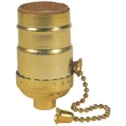 (12)-Westinghouse Pull Chain Medium Base Brass Lamp Socket 70431