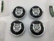 GENUINE JAGUAR BLACK / SILVER ALLOY WHEEL CENTRE CAP BADGES NEW MXD6249CA NEW