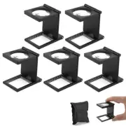 Jewelers Loupe 10X 28mm Pocket Magnifying Glass Lens 5Pcs Three-Folding Magni...
