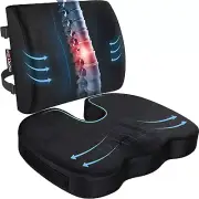 Chair Cushion Lumbar Support Memory Foam Office Car Back Support Washable Cover