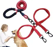 Aufquwk Dog Lead | 360 Swivel No Twine Dog Lead Double Clip Dog Lead - Two-Headed Comfortable Design Dog Lead for Medium Dogs