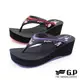 【GP】厚底雕花夾腳拖鞋(G0509W)黑桃/紫色(SIZE:35-39) G.P