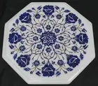 Lapis Lazuli Inlay Side Table / Marble Coffee Table Top / Marble Entryway Table