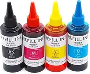 4Color 100ML Dye Ink - Compatible with Epson, 405 405XL WF-3820 WF-3825 WF-4820 WF-4825 WF-4830 WF-7310 WF-7830 WF-7835 WF-7840