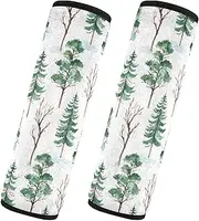 Car Seat Belt Pads 2 Pcs Breathable Auto Seatbelt Shoulder Pad Camera Bag Strap Cover Car Accessories for Adults Child Kids M Winter Tree Pine