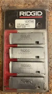 RIDGID 47745 HIGH ALLOY STEEL UNV RIGHT HAND CHASER/ DIE SET 1/2"-3/4" NPT #2