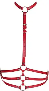 [PETM•HS] Women Punk Leather Body Breast Harness Caged Bra Strap Adjustable Gothic Rave Festival Costumes