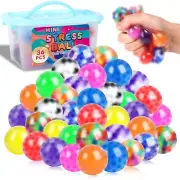 36 Pack Squishy Ball, Stress Balls Bulk For Adults, Mini Sensory Stress Balls