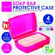 Swosh [4PCE] Soap Bar Protective Case, Lightweight And Durable, Hygienically