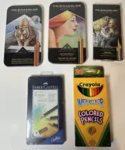 Prismacolor Premier Faber-Castell Crayola Watercolor Colored Pencils 72 Pencils