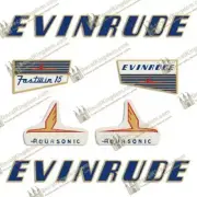 Evinrude 1955 15hp Outboard Decal Kit 3M Marine Grade