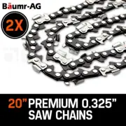 2 X 20" BAUMR-AG CHAINSAW CHAIN 20In Bar Spare Replacement Suits 62Cc 66Cc Saws