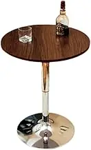 Round Bar Table Dining Table, 50/60/70/80CM Wide MDF Top and Metal Frame for Cocktail Bar Pub Coffee Tea Dining Bistro Outdoor Table(A,60CM)
