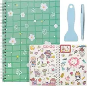 SUNEZLGO Reusable Sticker Book 60 Sheets, Sticker Collecting Book Album, Reusable Sticker Album,Sticker Organizer,Blank Sticker Book for Adults Children,Sticker Keeper Book with Tweezer and Spatula,A5