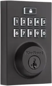 Kwikset 914 Contemporary Keypad SmartCode Electronic Deadbolt Matte Black