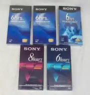 NEW 5 SEALED SONY Premium Blank VHS Tapes 6 & 8 Hour VCR