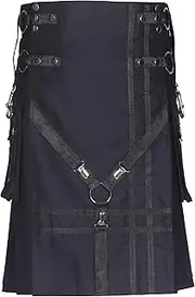 [All Kilts Sports] Black Tactical Utility Kilt - Durable, Functional and Stylish