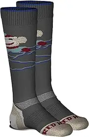 [FOX RIVER] Kids Ski Socks - Over the Calf Monkey Fun for Little Skiers | Lightweight, Durable, Merino Wool Blend