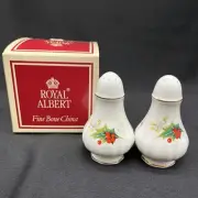 Vintage NEW Royal Albert Old Country Roses Salt & Pepper Shaker Set Gold Trim