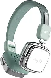 iKF-R2 Retro Headphones Bluetooth 5.4 Vintage On-Ear Wireless Headphones, 60 Hours Playtime, Hi-Fi Res Fast Charging, Noise Isolation, Lightweight Design, Wired 3.5mm Plug (Green)