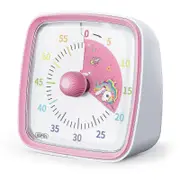 60 Minute Visual Timer with Night Light, Countdown Timer, Pomodoro Timer with Rainbow Pattern, Suitable for Kids and Adul Pink Unicorn