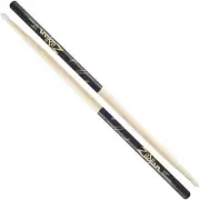7A Hickory Nylon Tip Drumsticks - Black Dip