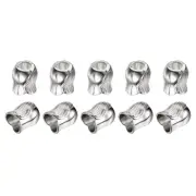 10Pcs 5mm Metal Bell Stopper Conical Cord Ends Lock Fastener Stopper, Silver