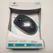 NIB Logitech m100 Mouse Corded USB Mouse *New Unused*
