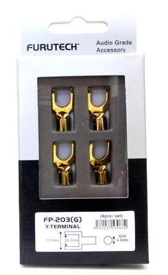 2Box 8pc FURUTECH Japan FP-203(G) FP-203 Y Speaker Terminal Spade Male Connector
