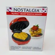 NEW Nostalgia MyMini HEART Waffle Maker Electric- 5 Inch Red Valentine’s